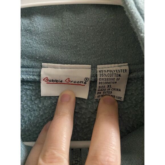 Vintage Bobbie Brooks Sweatshirt Womens XL Blue Aztec 1/4 Zip 90s Grandma - Picture 2 of 11